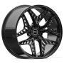 Легковой диск Skill Wheels SL227 9x21 5x114,3 ET45 67,1 чёрный глянцевый + полированные спицы под тёмным лаком